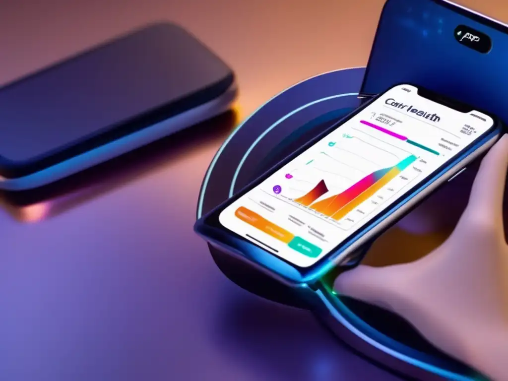 Captura de pantalla de una aplicación móvil para salud capilar con diseño moderno, herramientas avanzadas y monitoreo en tiempo real