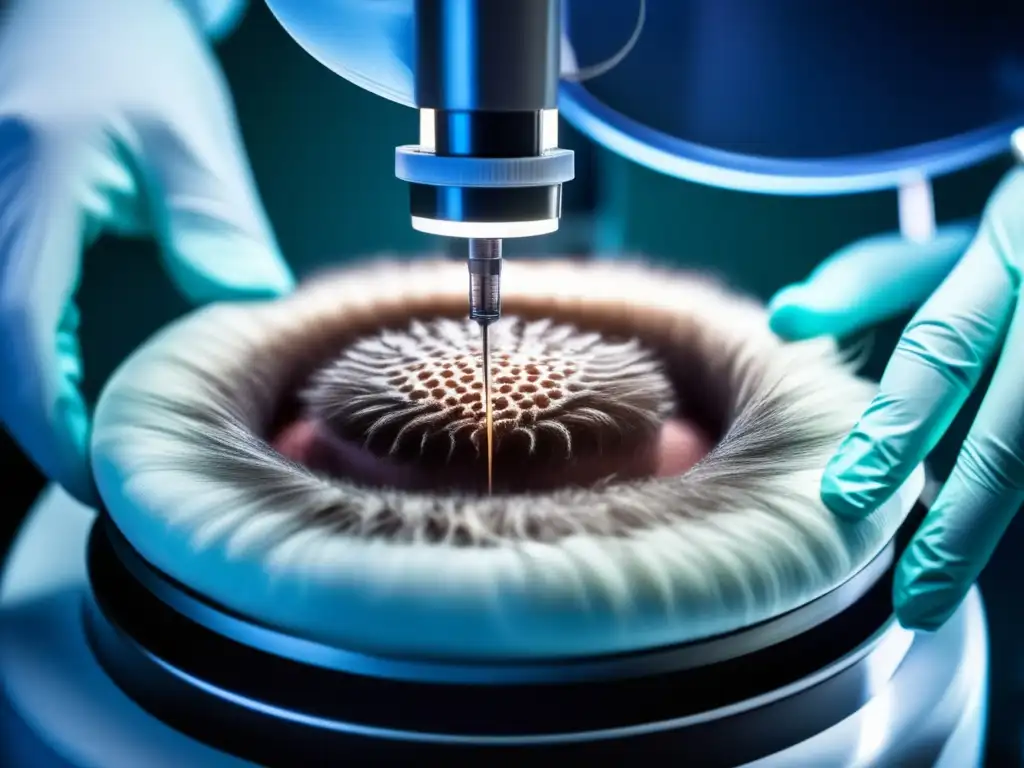 Un cirujano realiza microinjerto capilar FUT con precisión