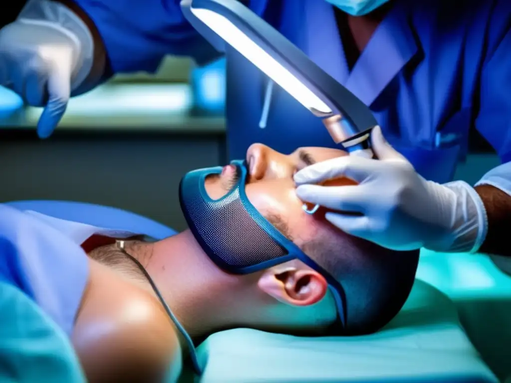 Un cirujano realiza un microinjerto capilar FUT con precisión experta