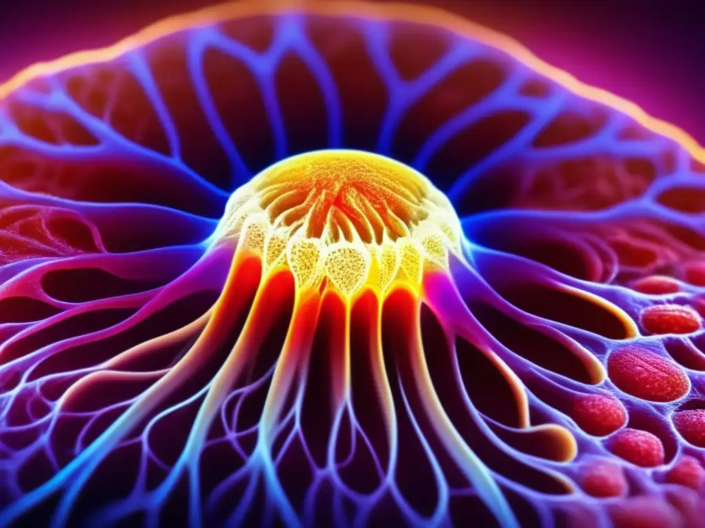 Detalle en alta resolución de un folículo capilar sano en el cuero cabelludo