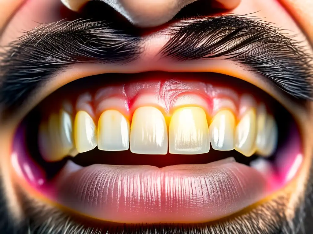 Implante de barba exitoso: detalle ultrarresolución Detalle de un exitoso trasplante capilar en la barba, mostrando la integración natural de los folículos capilares y la precisión del procedimiento