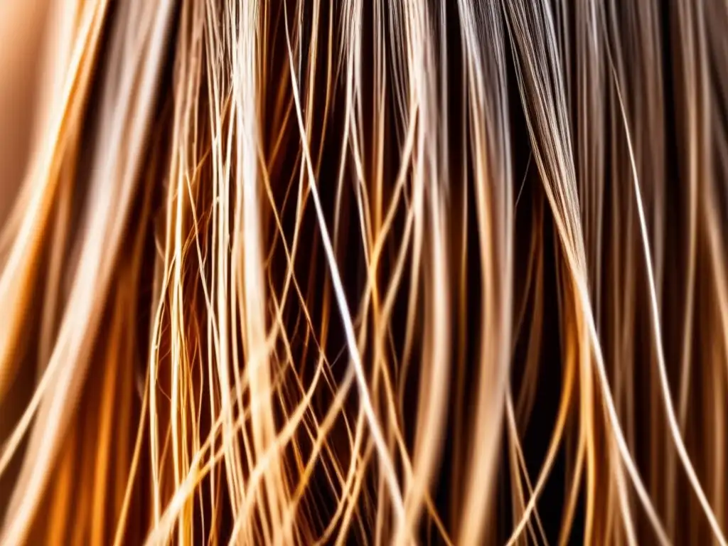 Detalles del cuero cabelludo de una mujer, mostrando la textura y vitalidad del cabello