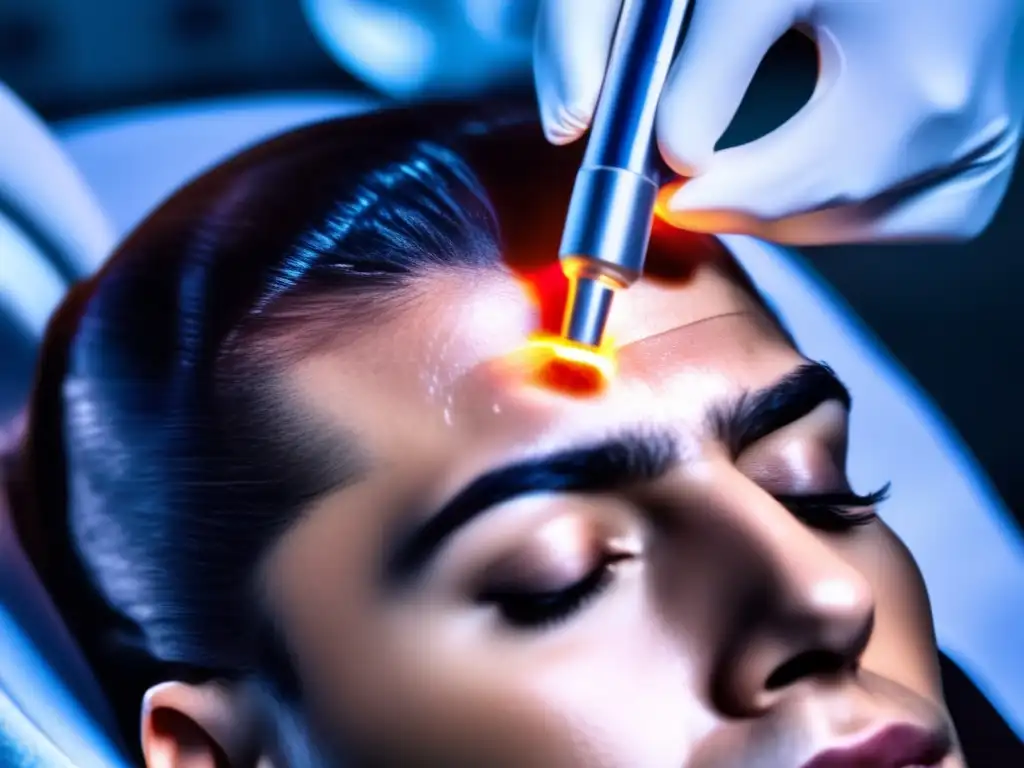 Un doctor realiza un microinjerto capilar con precisión
