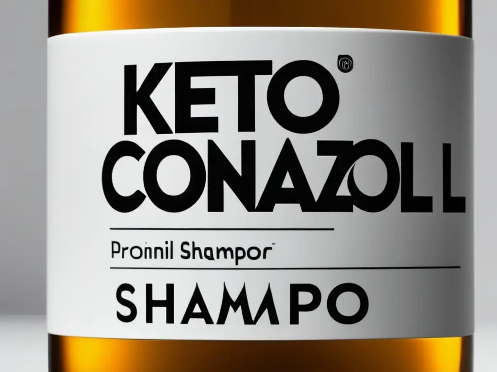 Un elegante y moderno shampoo Ketoconazol para la alopecia androgenética, destacando su diseño minimalista y sofisticado.