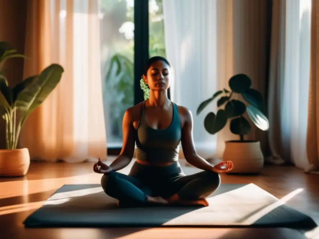 Enfoque sereno en la meditación para prevenir la pérdida capilar