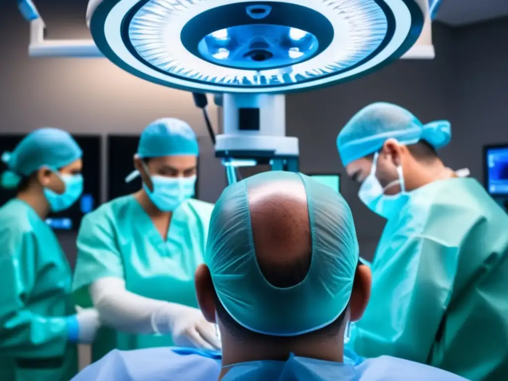Equipo médico realiza microinjerto capilar FUT con precisión