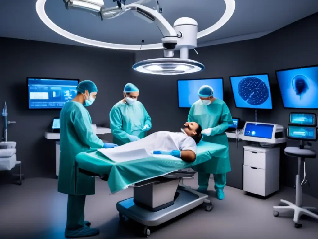 Un equipo médico realiza con precisión una terapia de PRP en un moderno quirófano para trasplante capilar