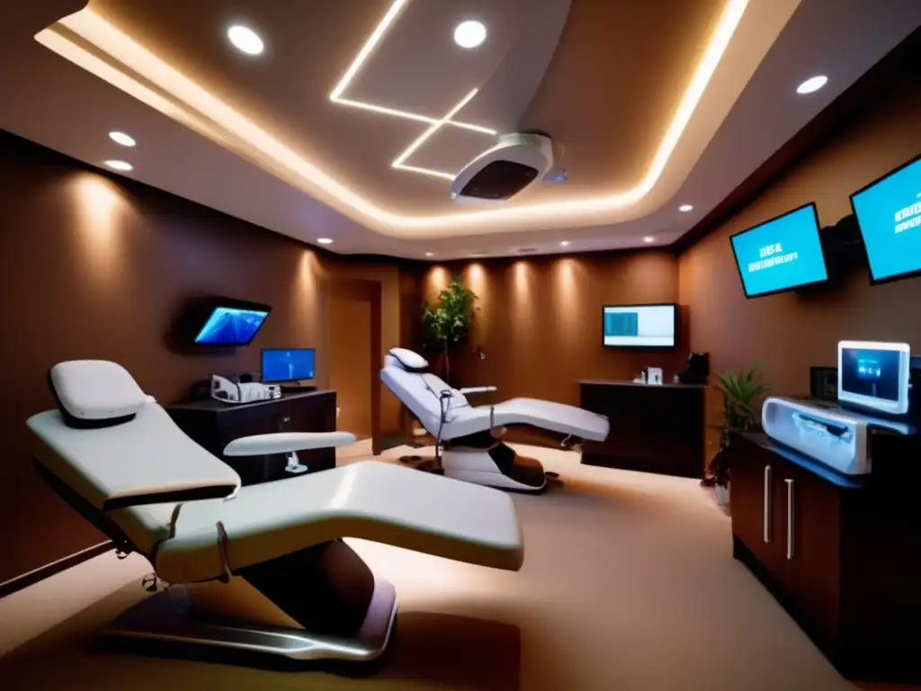 Sala de recuperación de trasplante capilar: ambiente sereno y atención personalizada Espacio de cuidado postoperatorio trasplante capilar con ambiente sereno, equipamiento médico moderno y atención personalizada