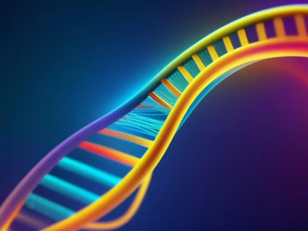 Una representación futurista de un folículo piloso con ADN entrelazado, simbolizando tratamientos genéticos para pérdida de cabello