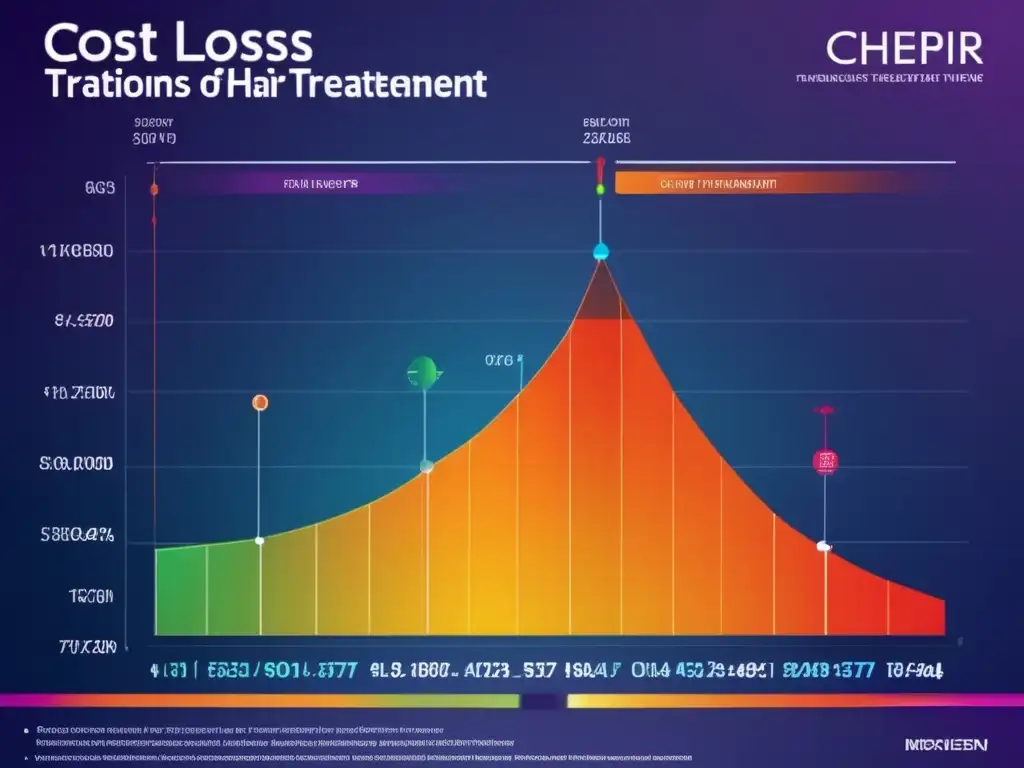 Gráfico de análisis costo inmunoterapia pérdida cabello en pantalla moderna, profesional y detallado
