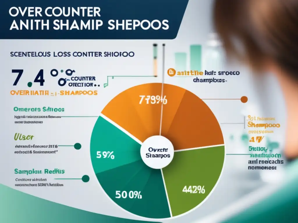 Gráfico detallado de estudio científico sobre eficacia shampoos anticaída opciones venta libre en moderno laboratorio