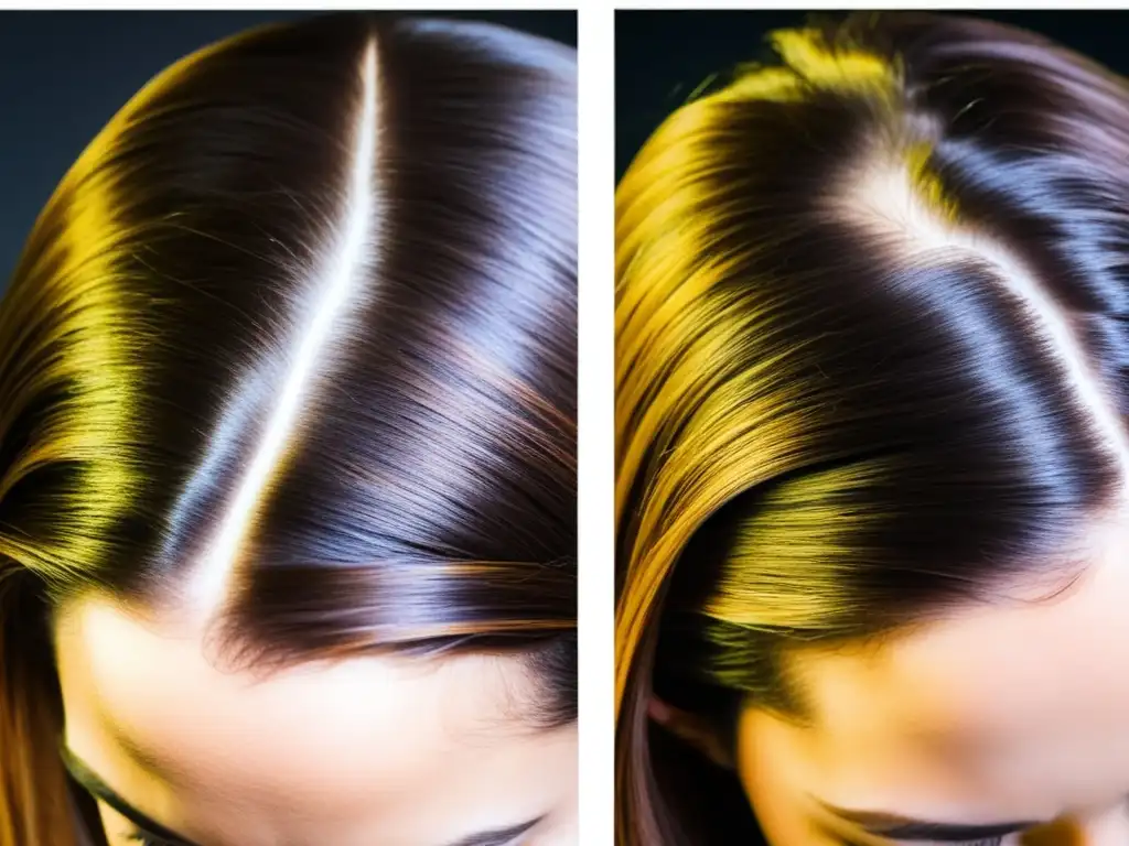 La imagen muestra el asombroso resultado del tratamiento integral para la pérdida de cabello en el cuero cabelludo de Sofía, con un notable crecimiento de cabello grueso y saludable, reflejando la efectividad del tratamiento