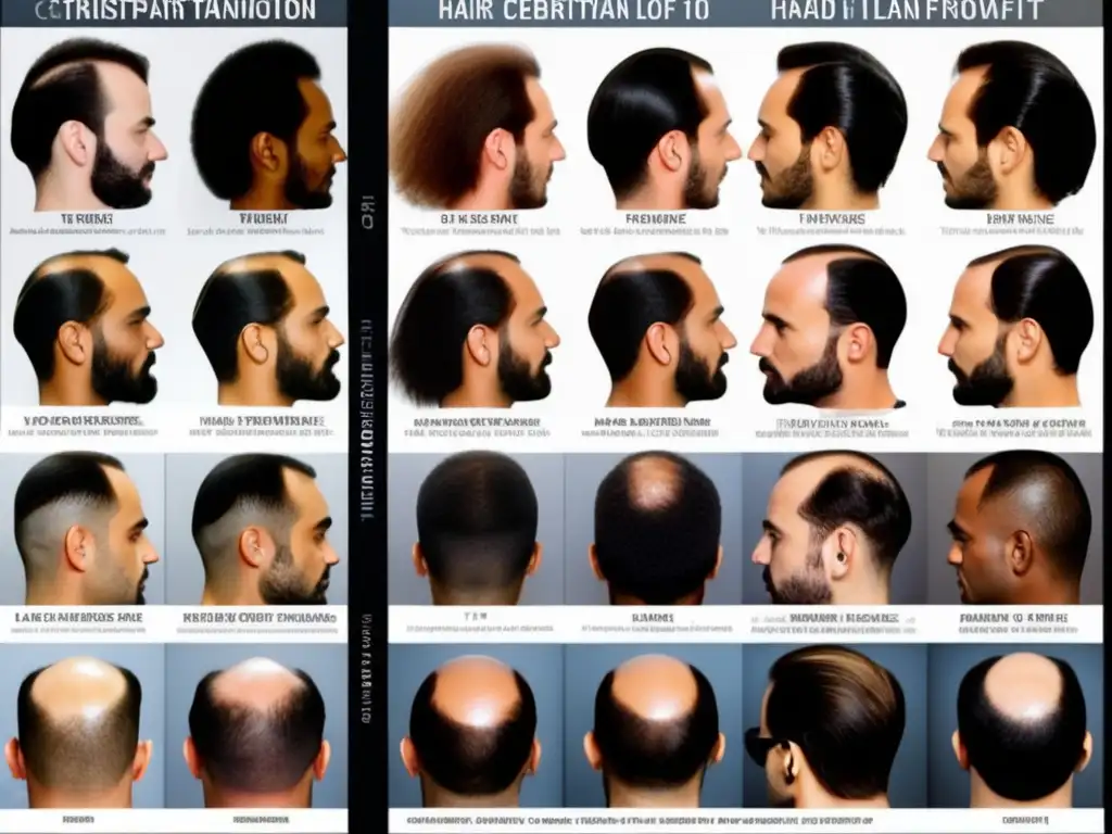 Transformación capilar: antes y después de un famoso Imagen detallada de famoso antes y después de exitoso trasplante capilar, inspirando confianza en el procedimiento