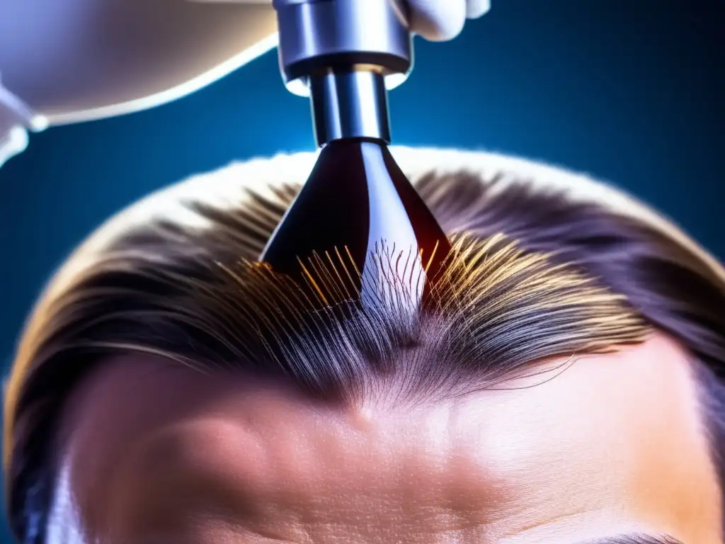 Imagen de microinjerto capilar que muestra el meticuloso proceso de trasplante folicular