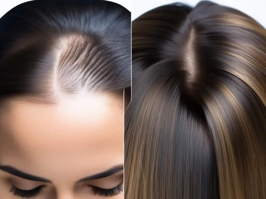 Transformación impactante de cabello con Tratamiento integral para la pérdida de cabello: de escaso a denso y voluminoso, con mayor densidad de folículos