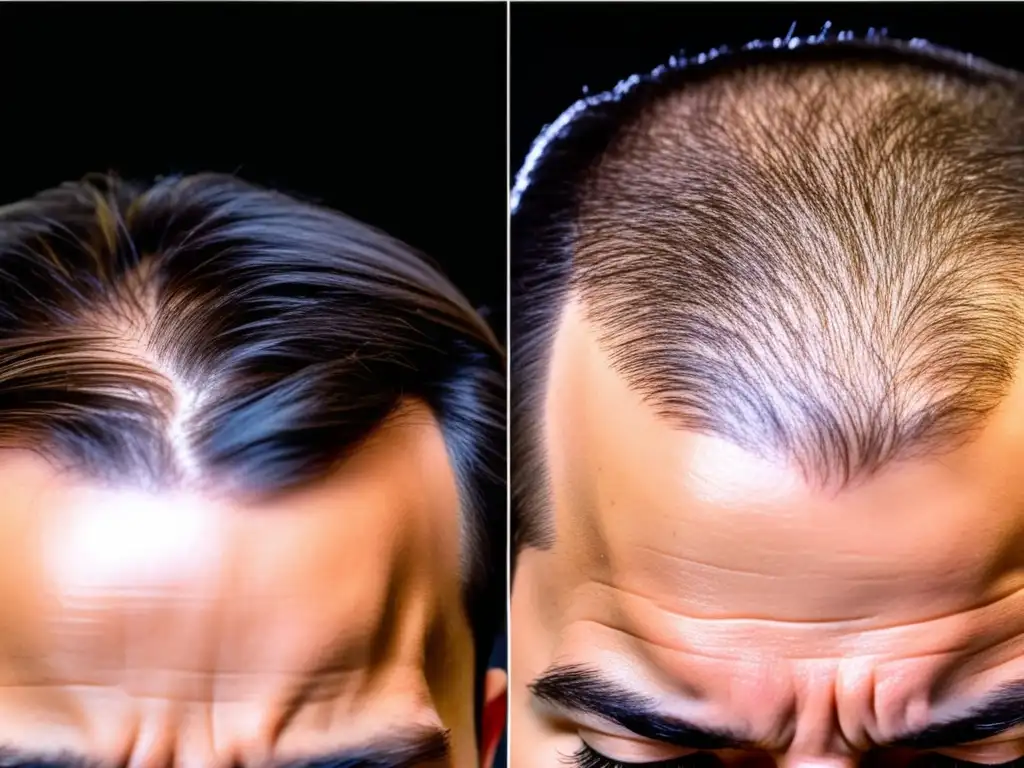Increíble regeneración capilar gracias al tratamiento combinado de Minoxidil y Finasteride, mostrando un antes y después impactante
