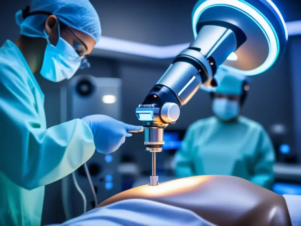 Un microinjerto capilar asistido por robots en un entorno estéril y futurista
