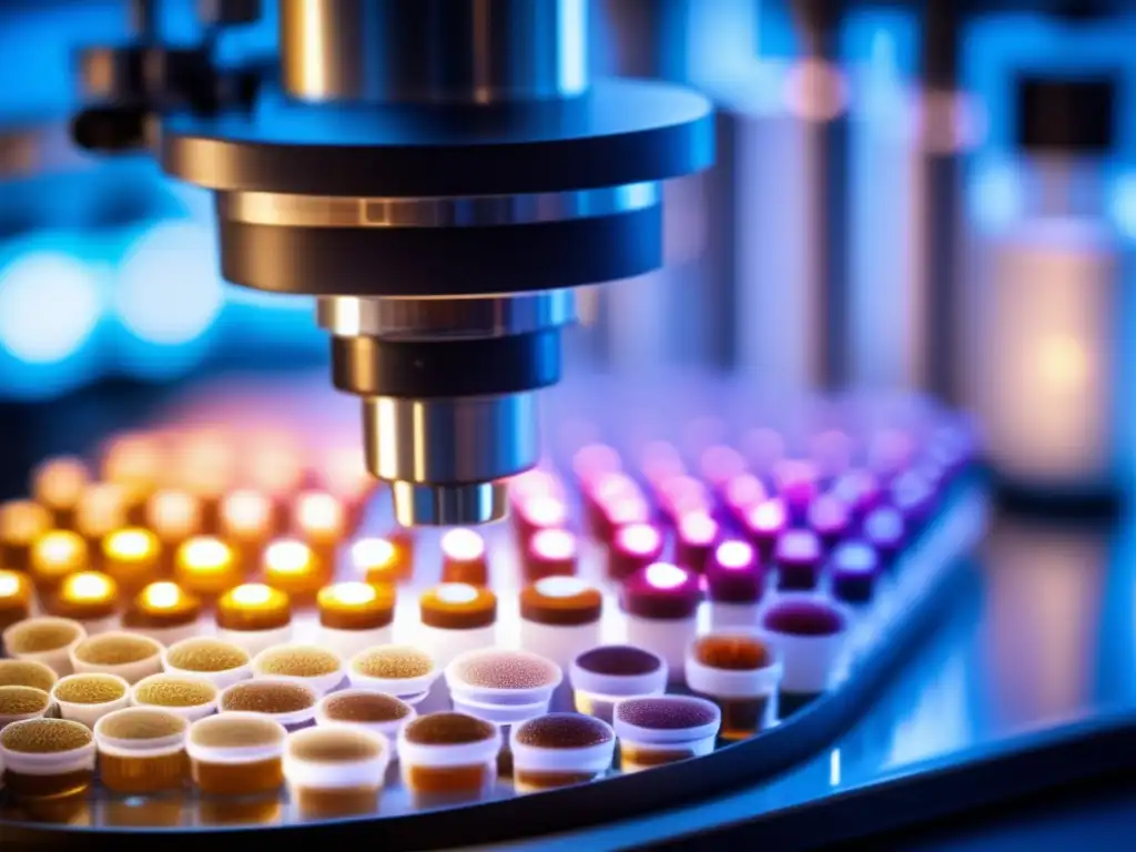 Microscopio moderno revela detalles celulares de tratamiento de alopecia Microscopio moderno examina muestras de folículos pilosos con tratamiento de corticosteroides tópicos para la alopecia areata