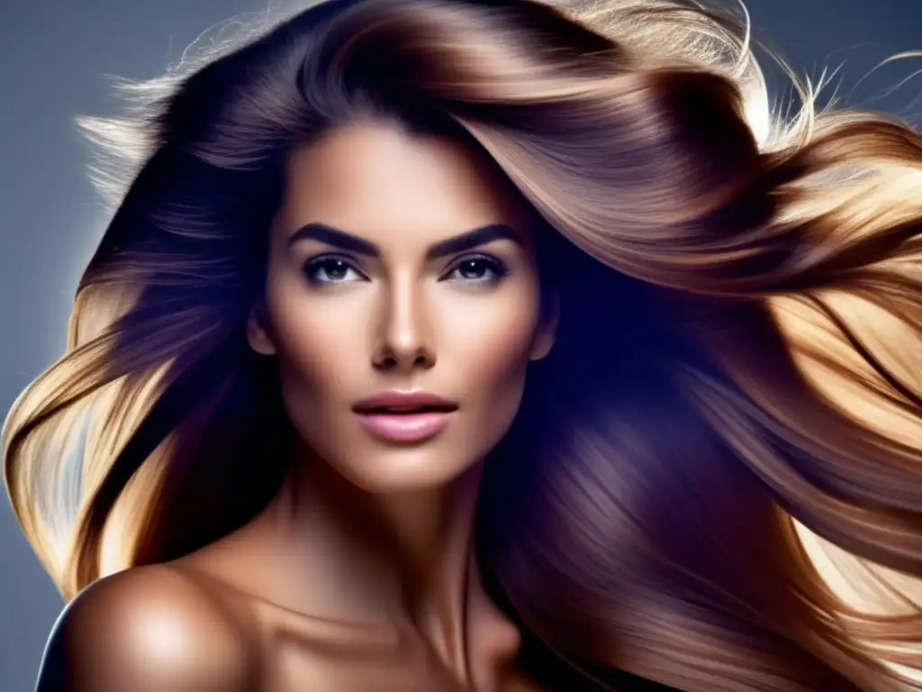 Una mujer con cabello exuberante y natural se pasa los dedos por el pelo, mostrando un exitoso microinjerto capilar