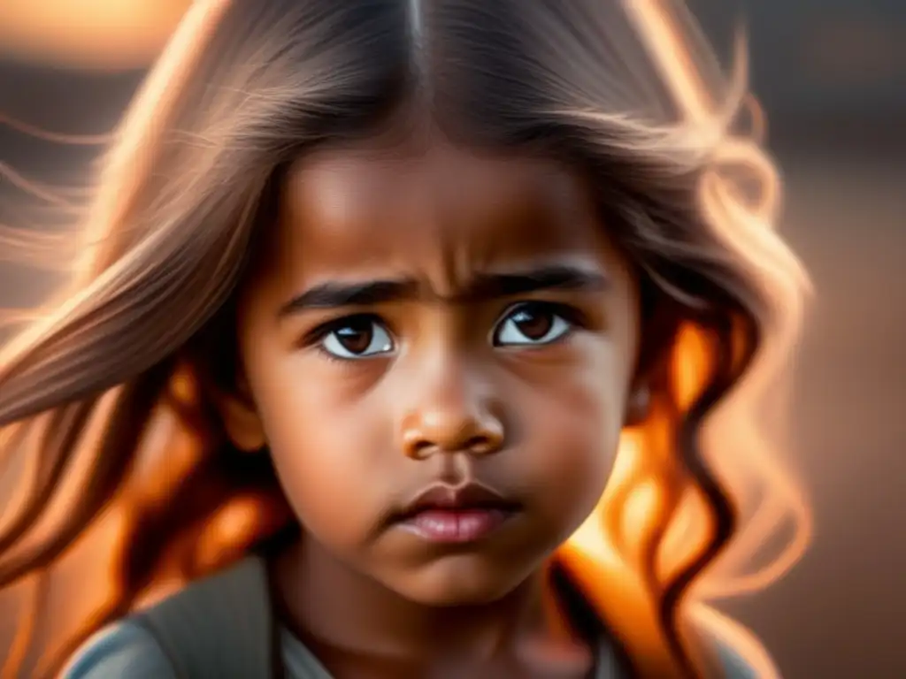 Un niño preocupado mira hacia el horizonte mientras acaricia su cabello. <b>La luz suave realza su vulnerabilidad.</b> Tratamiento pérdida cabello niños