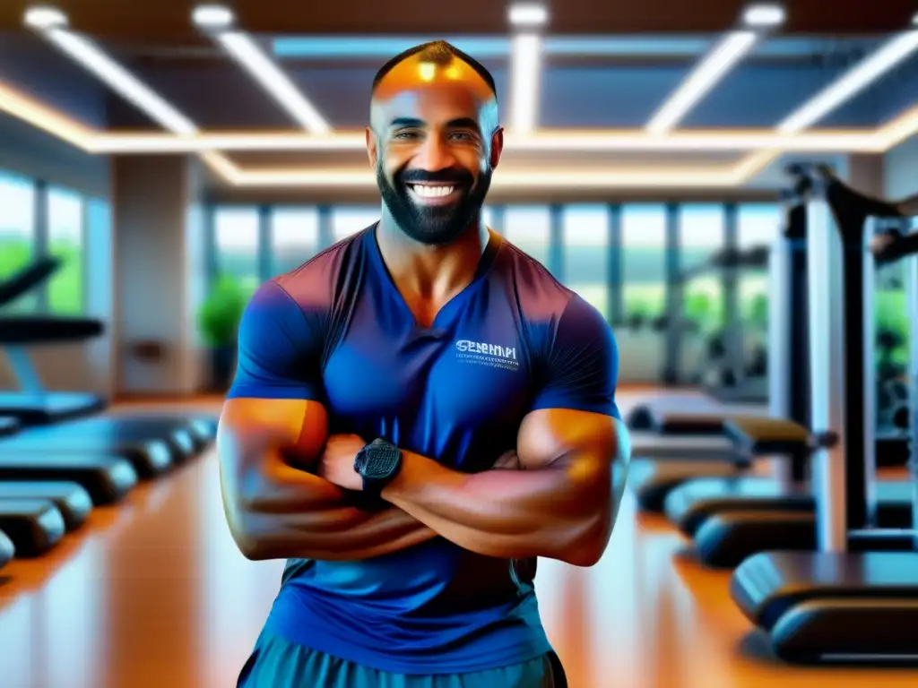Reinicio activo: confianza post trasplante capilar Una persona con trasplante capilar disfruta de la actividad física en un gimnasio moderno