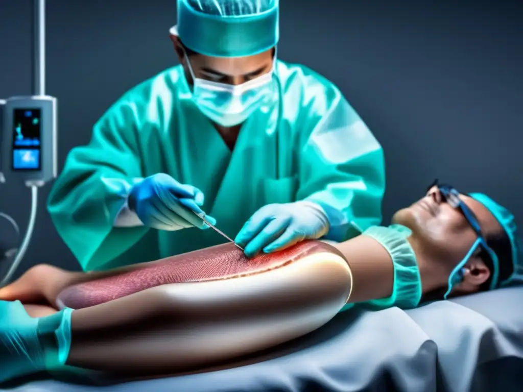 Microinjerto capilar: precisión quirúrgica en acción Procedimiento de microinjerto capilar: cirujano profesional realizando el tratamiento con precisión, evitando complicaciones