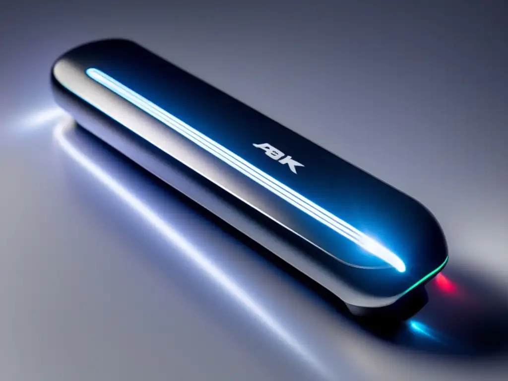 Dispositivo láser terapéutico para cabello: tecnología avanzada Terapia láser portátil para cabello: Imagen de dispositivo moderno con luces suaves y diseño minimalista