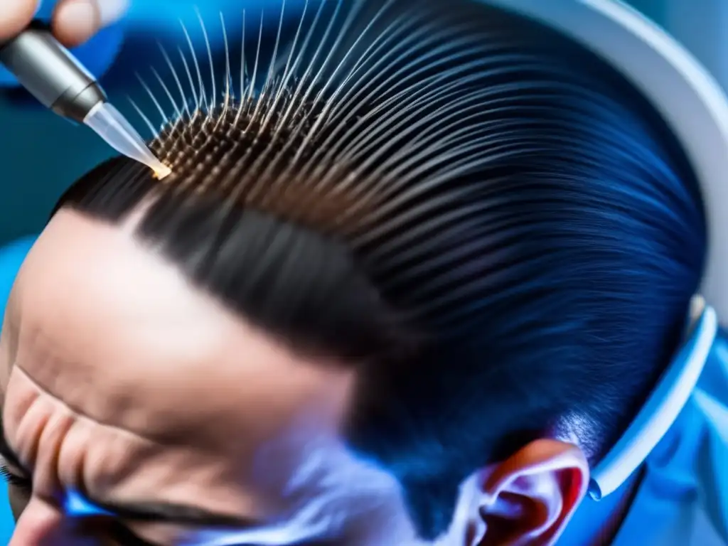 Un tratamiento integral para alopecia que combina arte y ciencia: expertos implantando folículos capilares con precisión y tecnología avanzada.